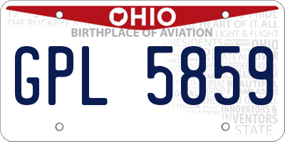 OH license plate GPL5859