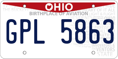 OH license plate GPL5863