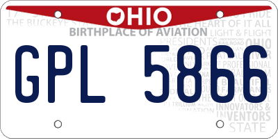 OH license plate GPL5866