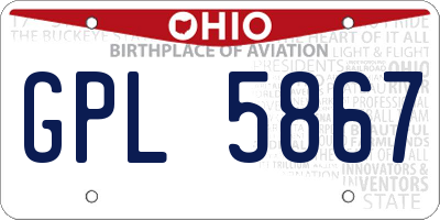 OH license plate GPL5867