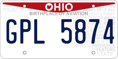 OH license plate GPL5874