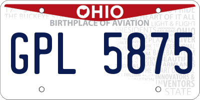 OH license plate GPL5875