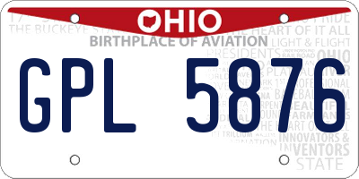 OH license plate GPL5876