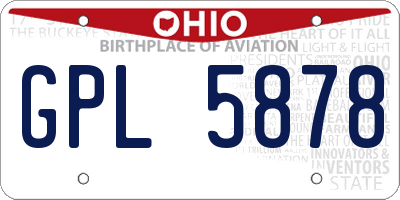 OH license plate GPL5878