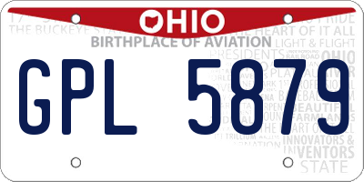 OH license plate GPL5879
