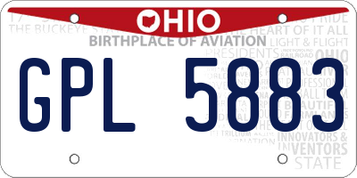 OH license plate GPL5883