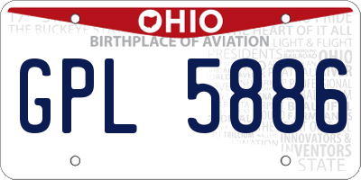 OH license plate GPL5886