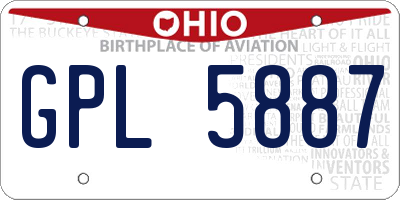 OH license plate GPL5887