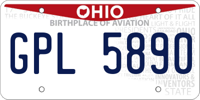 OH license plate GPL5890