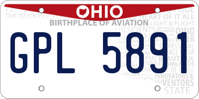 OH license plate GPL5891