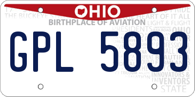 OH license plate GPL5893