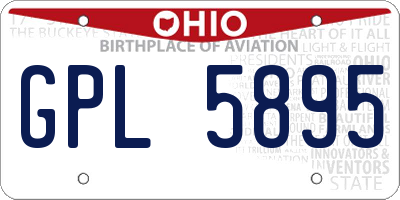OH license plate GPL5895