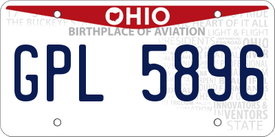 OH license plate GPL5896