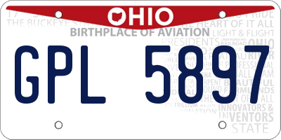 OH license plate GPL5897