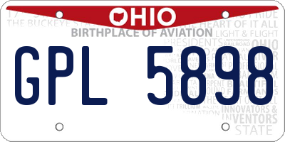 OH license plate GPL5898