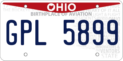 OH license plate GPL5899