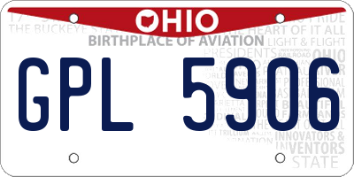OH license plate GPL5906