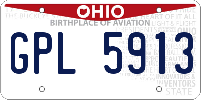 OH license plate GPL5913