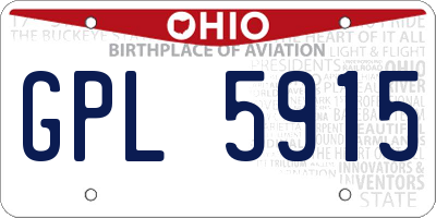 OH license plate GPL5915