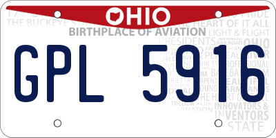 OH license plate GPL5916