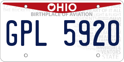 OH license plate GPL5920
