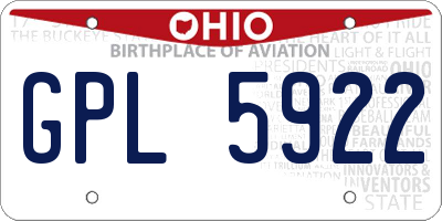 OH license plate GPL5922