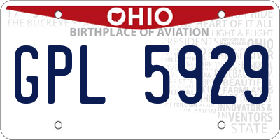 OH license plate GPL5929
