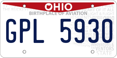 OH license plate GPL5930
