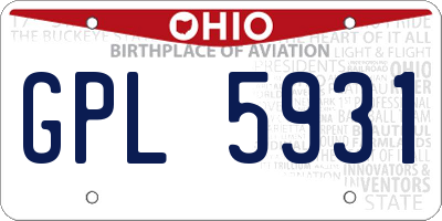 OH license plate GPL5931