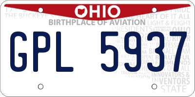 OH license plate GPL5937