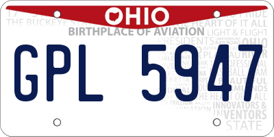 OH license plate GPL5947