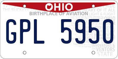 OH license plate GPL5950