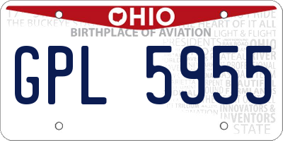 OH license plate GPL5955