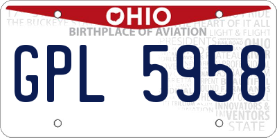 OH license plate GPL5958