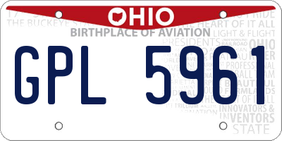 OH license plate GPL5961