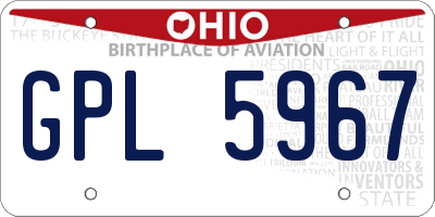 OH license plate GPL5967
