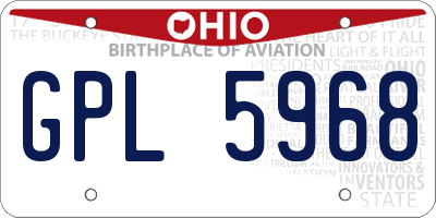 OH license plate GPL5968