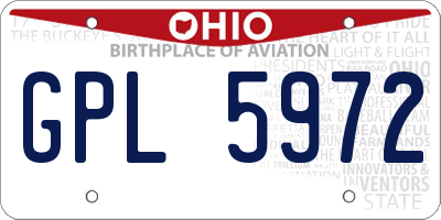 OH license plate GPL5972