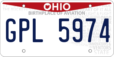 OH license plate GPL5974