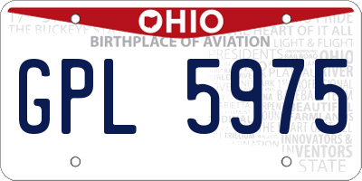 OH license plate GPL5975