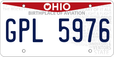 OH license plate GPL5976