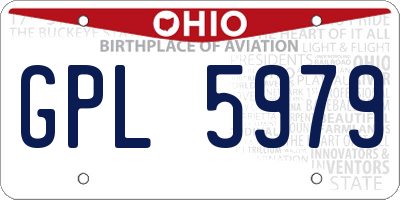 OH license plate GPL5979