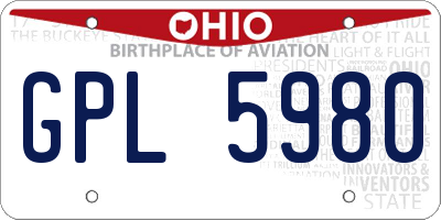 OH license plate GPL5980