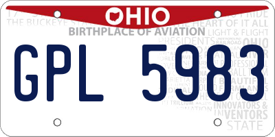 OH license plate GPL5983