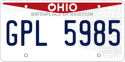 OH license plate GPL5985