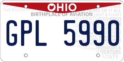 OH license plate GPL5990