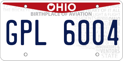 OH license plate GPL6004