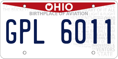 OH license plate GPL6011