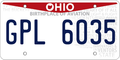 OH license plate GPL6035