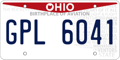 OH license plate GPL6041